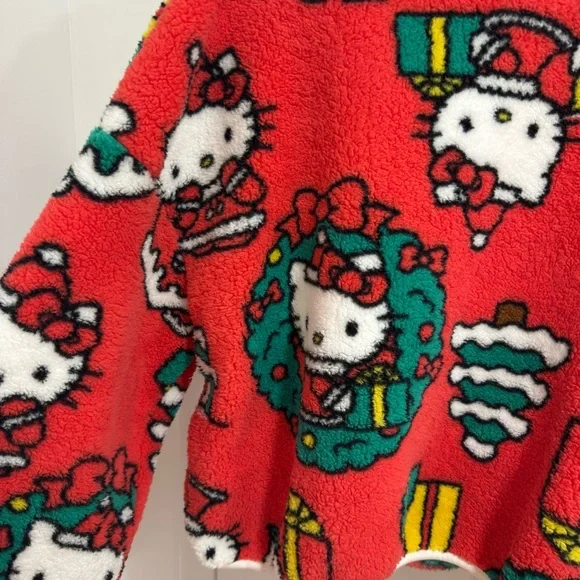 Hello Kitty Festive Red and Green Puffer Jacket - Picture 6 of 6